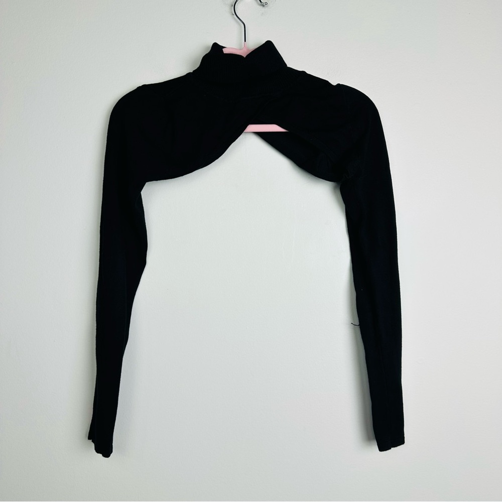 Lulu's Black Fitted Long Sleeve Turtleneck Sweater Size Small